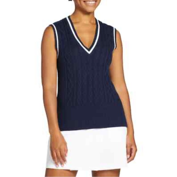 LADY HAGEN Women’s Golf Sweater Vest - XXL Navy / White - Picture 1 of 14